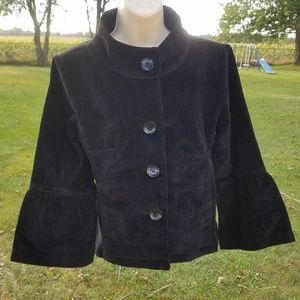 AMI Velvety Corduroy Crop Bell Sleeve Jacket